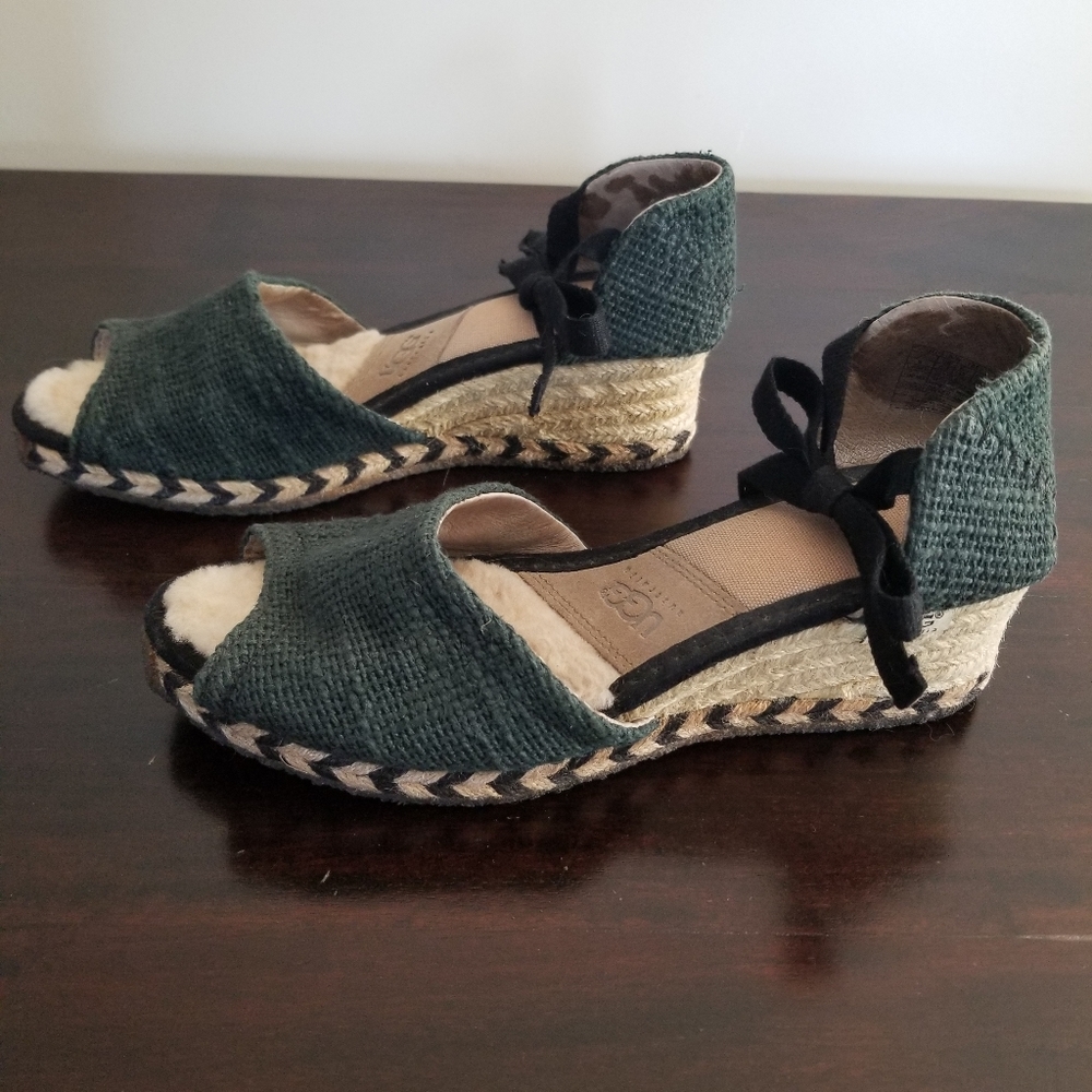 UGG AUSTRALIA "Delmar" Espadrilles, Olive Green- Size 6 - Picture 2 of 8